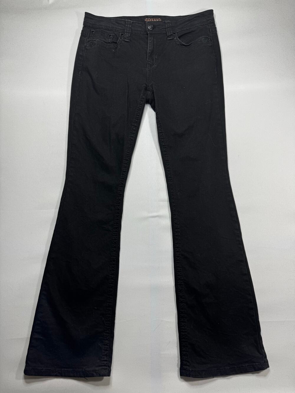 Shyanne Women's Rhinestone Bootcut Black Denim Jeans‎ - Size 31 (33x33)